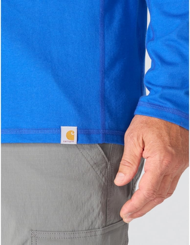 image:imageCarhartt Mens Force Relaxed Fit Midweight LongSleeve Logo Graphic Hooded TShirtElectric Indigo