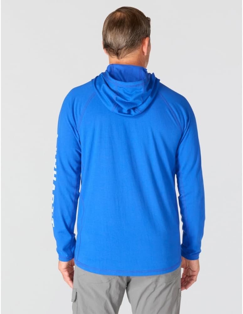 image:imageCarhartt Mens Force Relaxed Fit Midweight LongSleeve Logo Graphic Hooded TShirtElectric Indigo