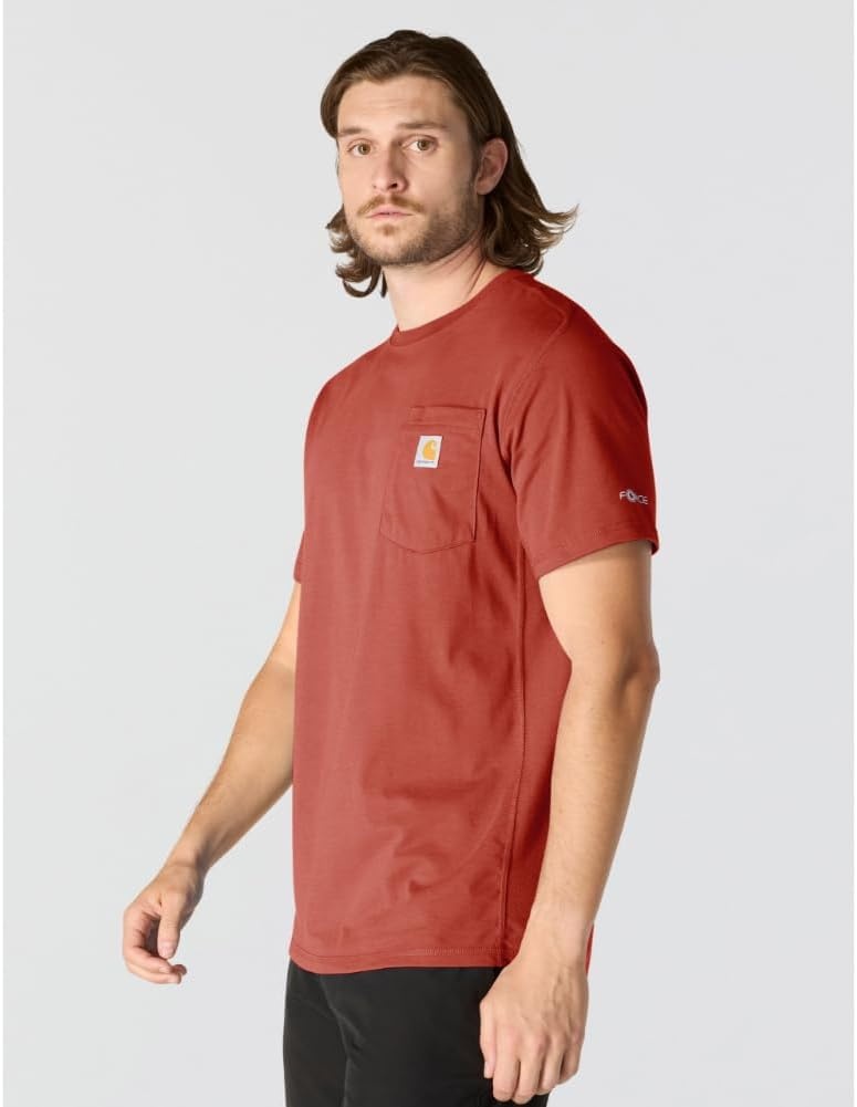image:imageCarhartt Mens Force Relaxed Fit Midweight ShortSleeve Pocket TShirtAtomic Red