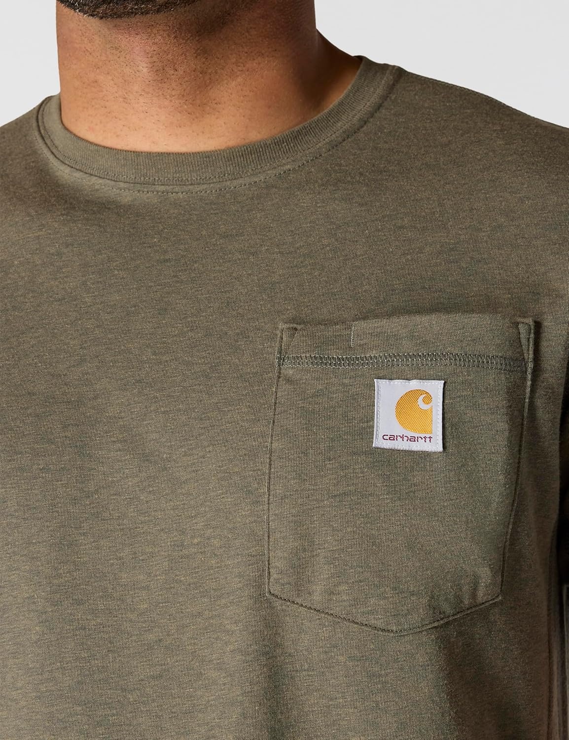 image:imageCarhartt Mens Force Relaxed Fit Midweight ShortSleeve Pocket TShirtBasil Heather