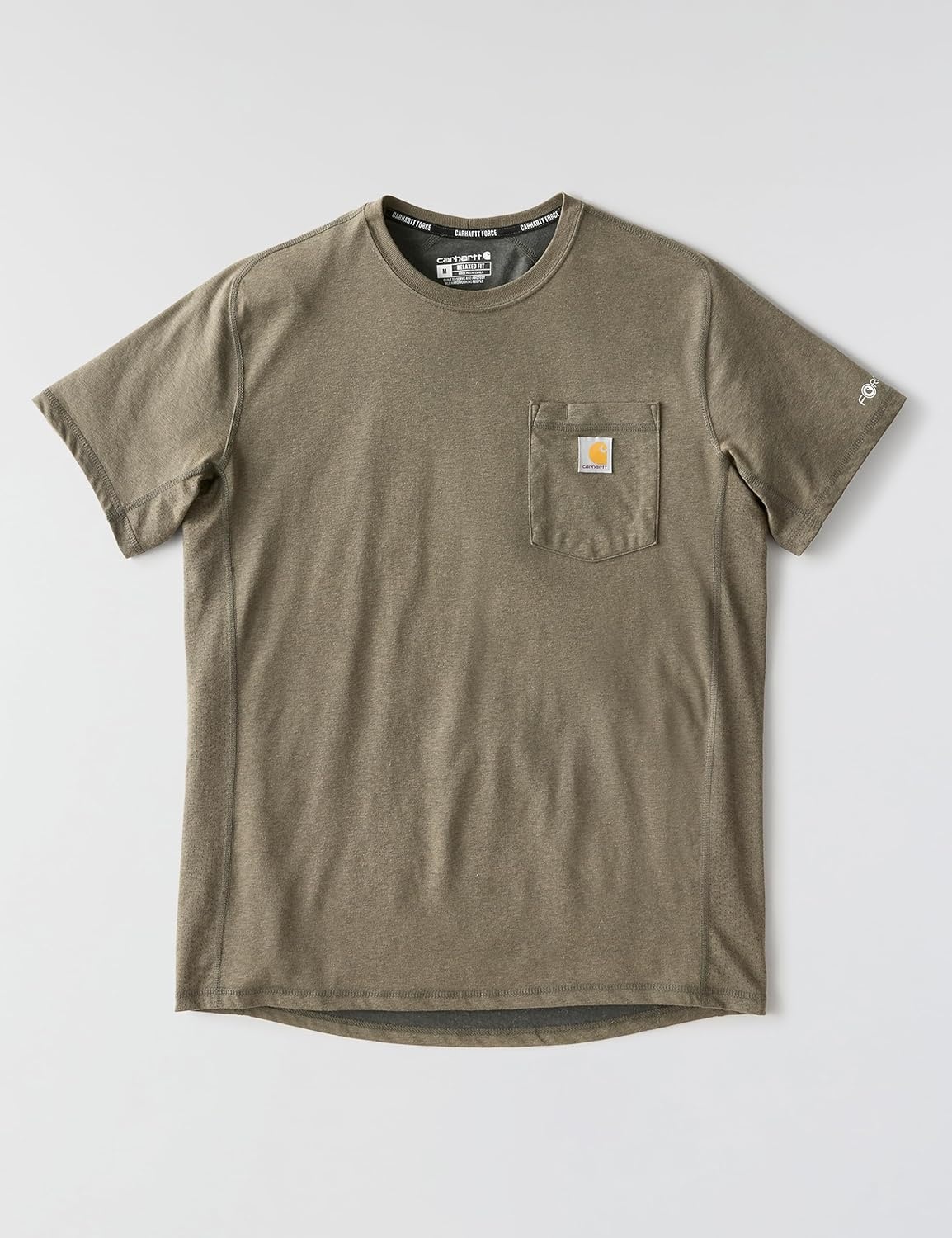 image:imageCarhartt Mens Force Relaxed Fit Midweight ShortSleeve Pocket TShirtBasil Heather