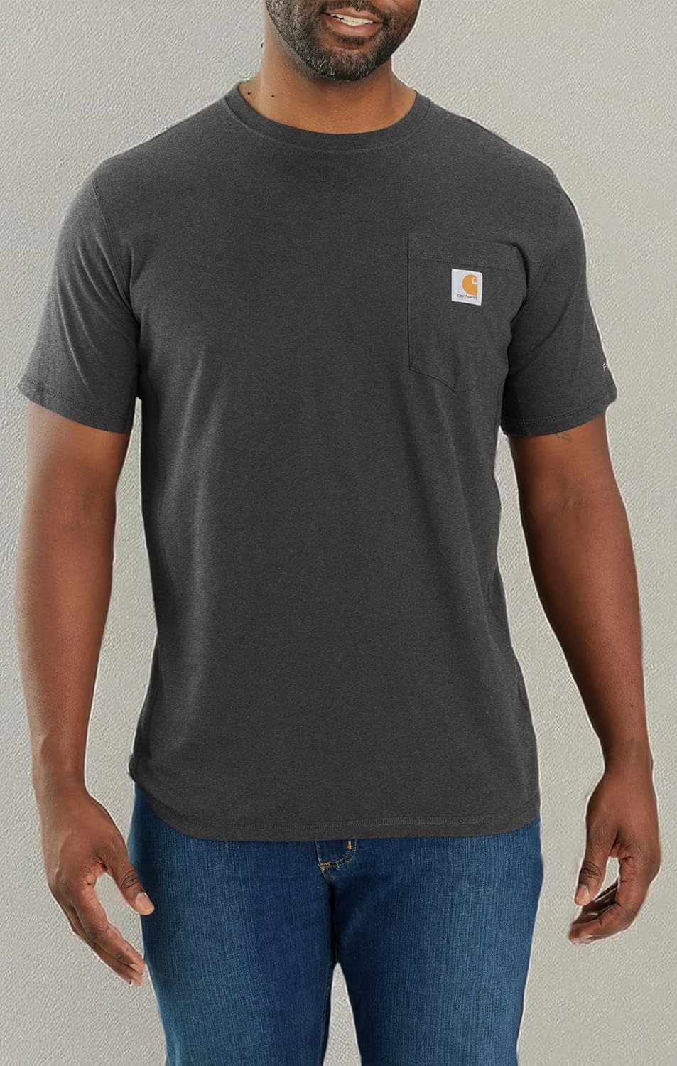 image:imageCarhartt Mens Force Relaxed Fit Midweight ShortSleeve Pocket TShirtCarbon Heather