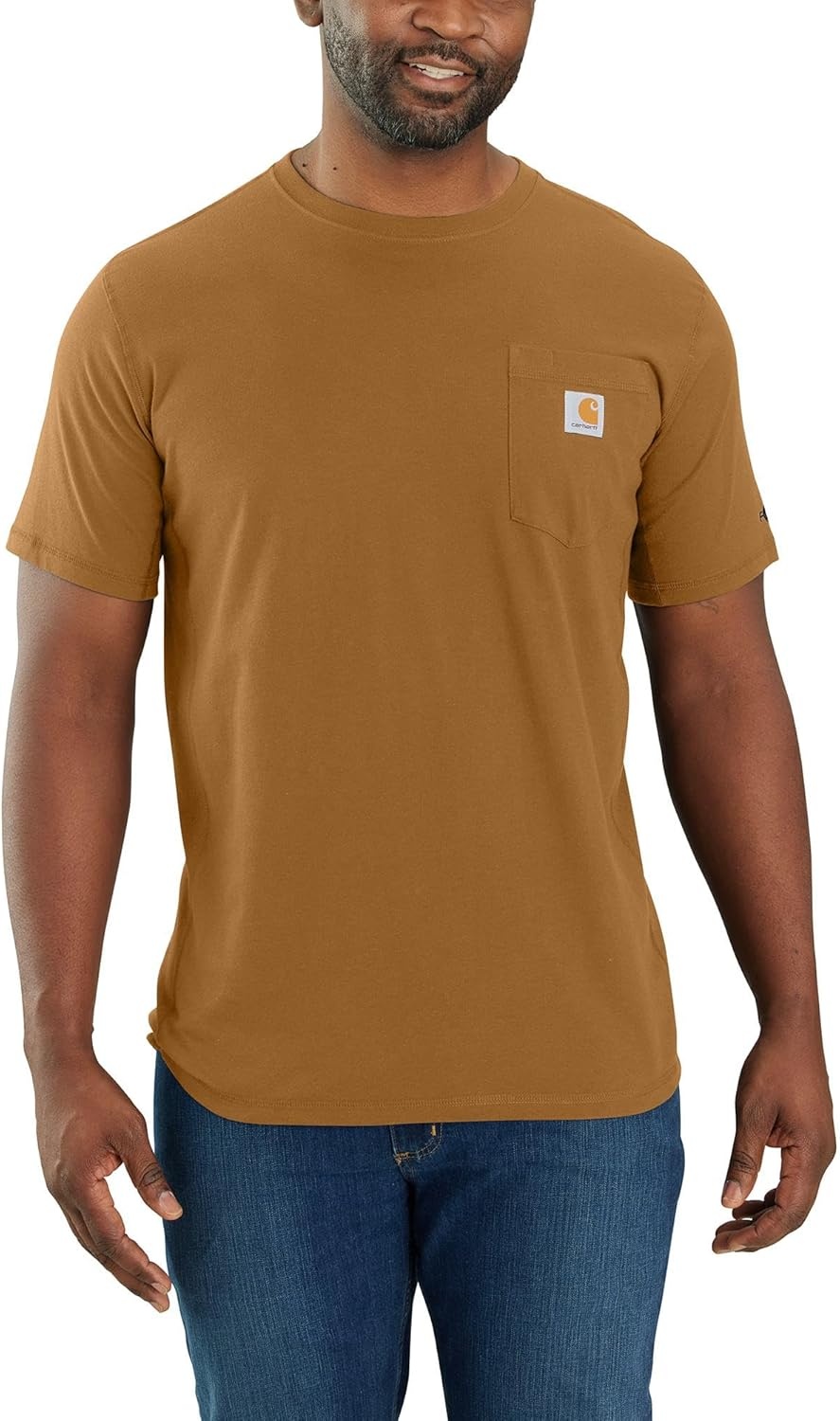 image:imageCarhartt Mens Force Relaxed Fit Midweight ShortSleeve Pocket TShirtCarhartt Brown