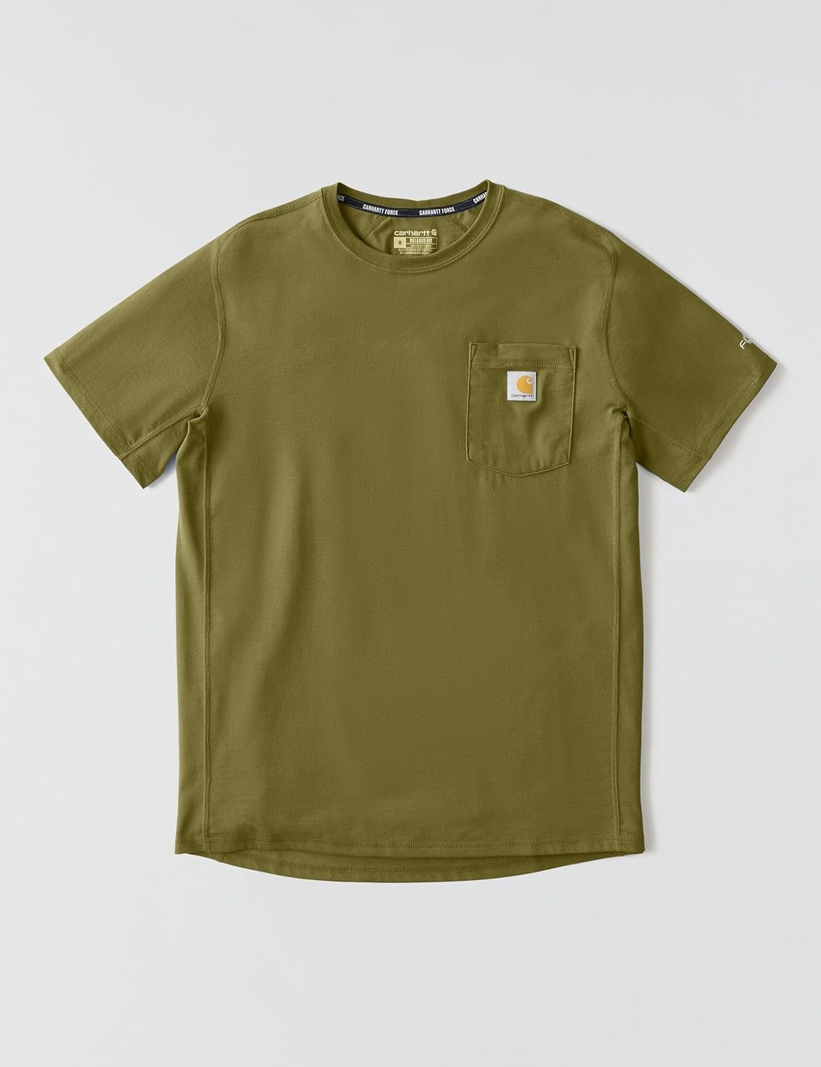 image:imageCarhartt Mens Force Relaxed Fit Midweight ShortSleeve Pocket TShirtDark Bronzed Green
