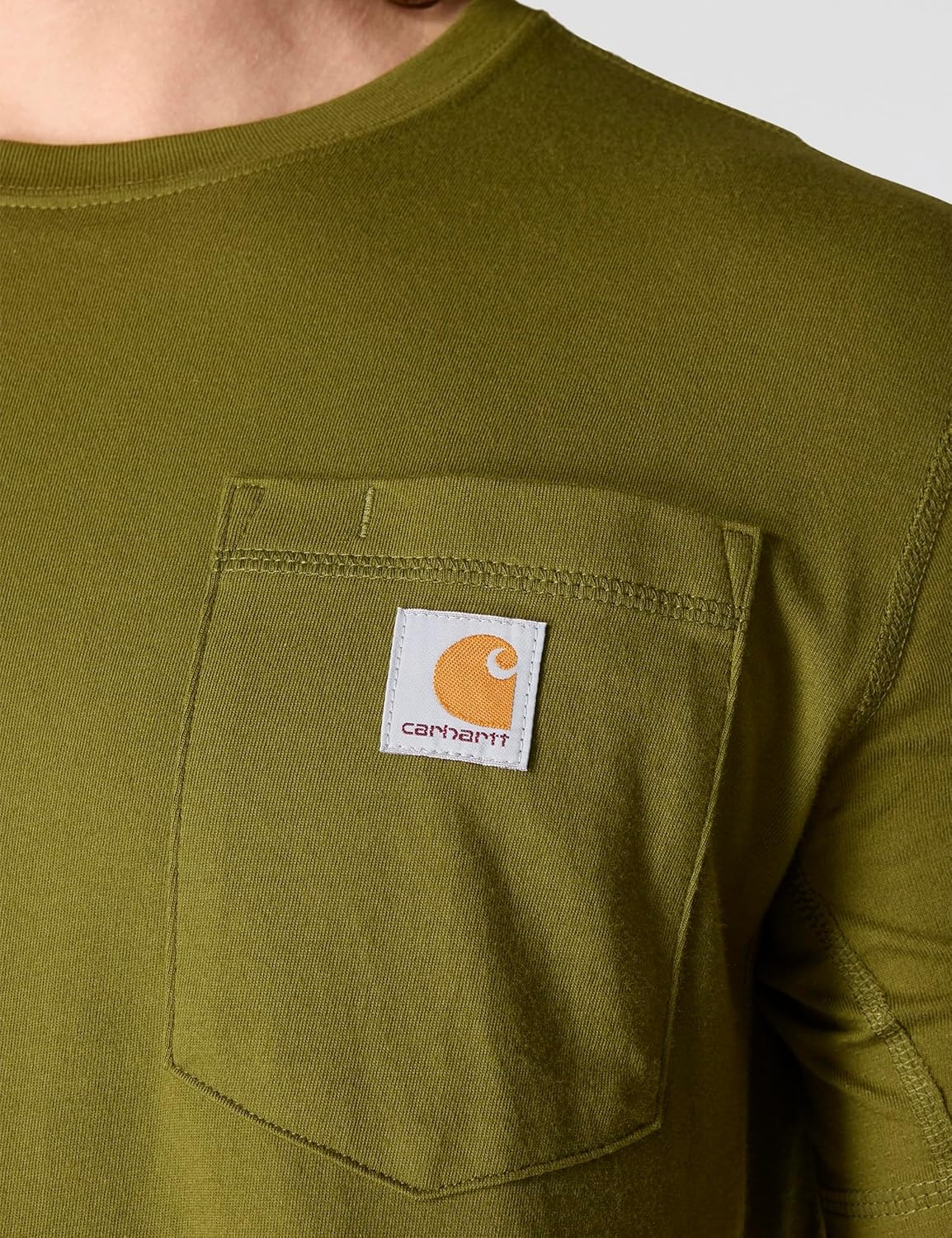 image:imageCarhartt Mens Force Relaxed Fit Midweight ShortSleeve Pocket TShirtDark Bronzed Green