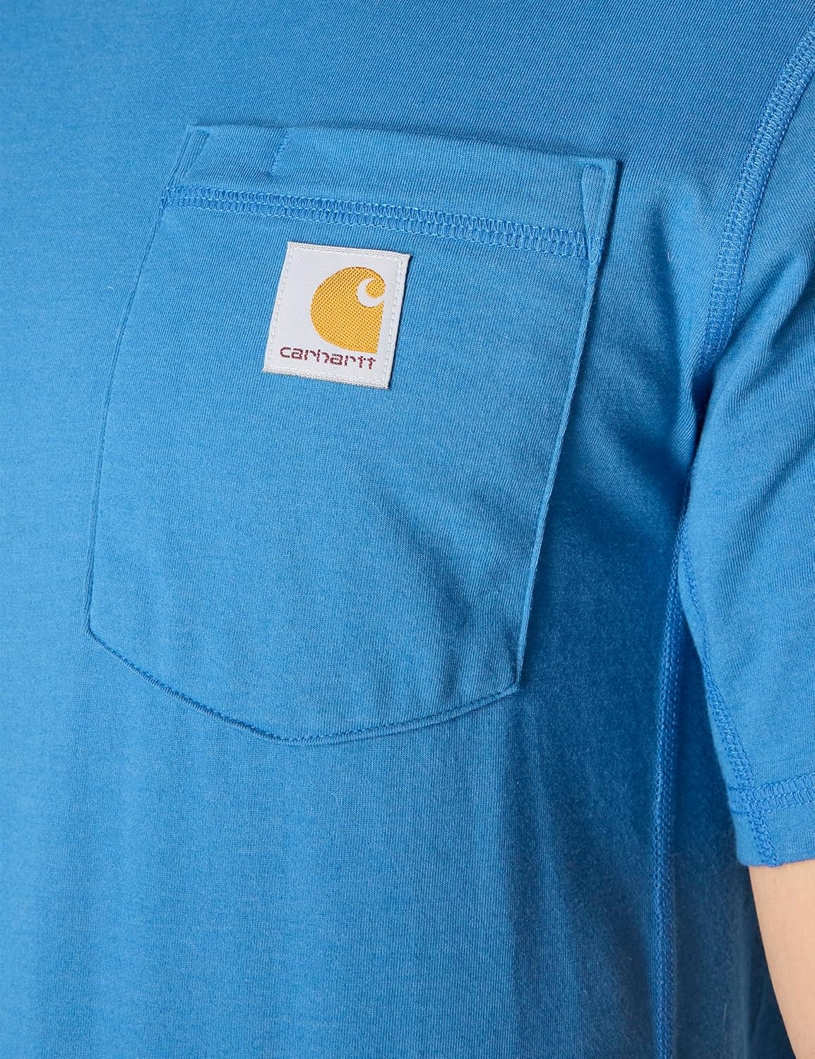 image:imageCarhartt Mens Force Relaxed Fit Midweight ShortSleeve Pocket TShirtDark Horizon Blue Heather