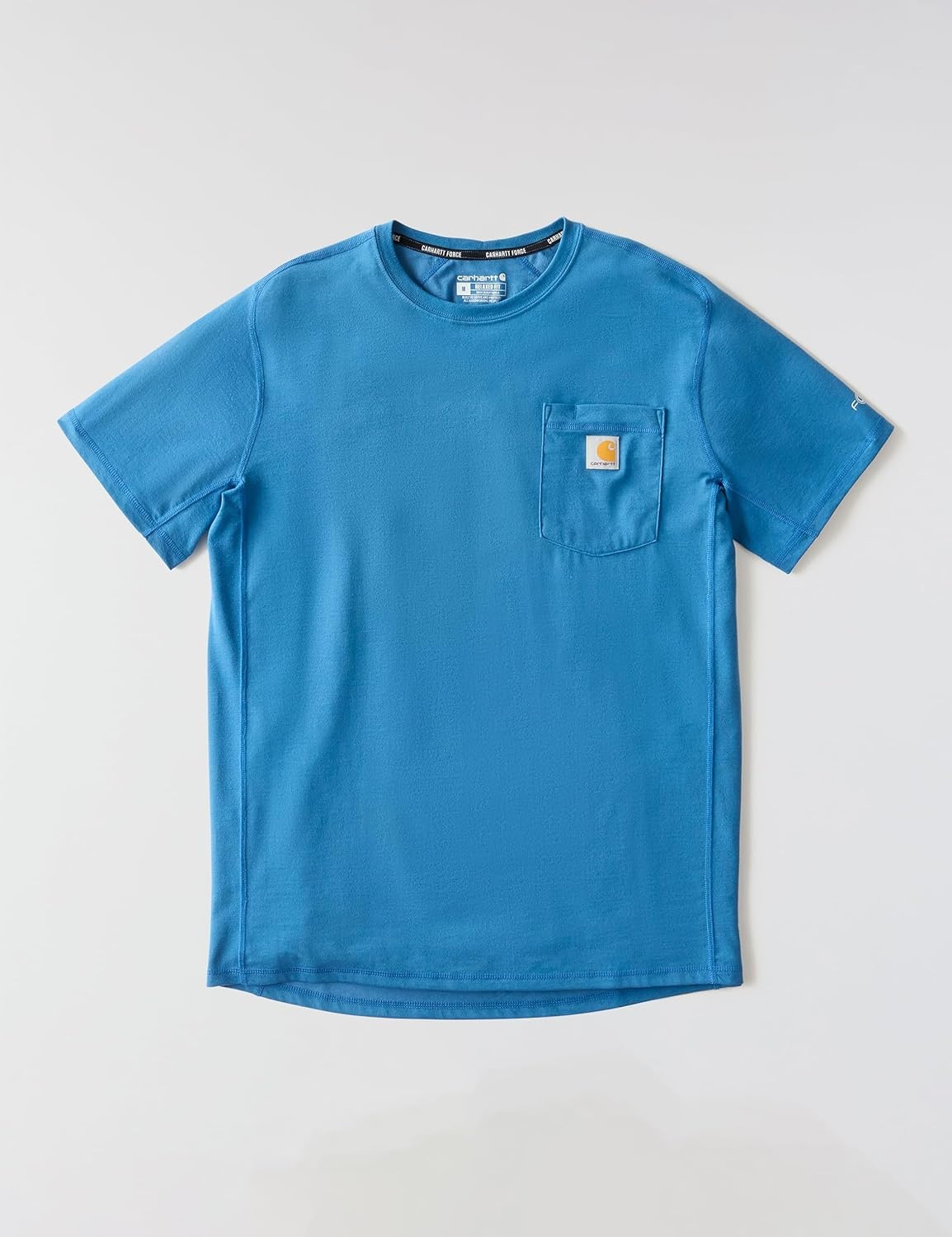 image:imageCarhartt Mens Force Relaxed Fit Midweight ShortSleeve Pocket TShirtDark Horizon Blue Heather