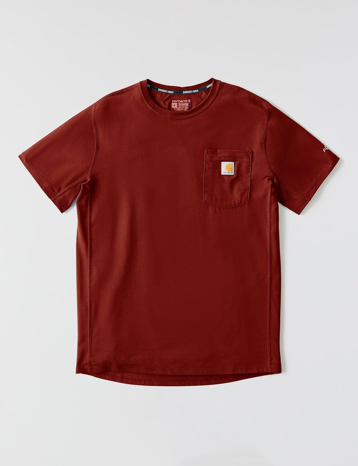 image:imageCarhartt Mens Force Relaxed Fit Midweight ShortSleeve Pocket TShirtDark Spice Red Heather