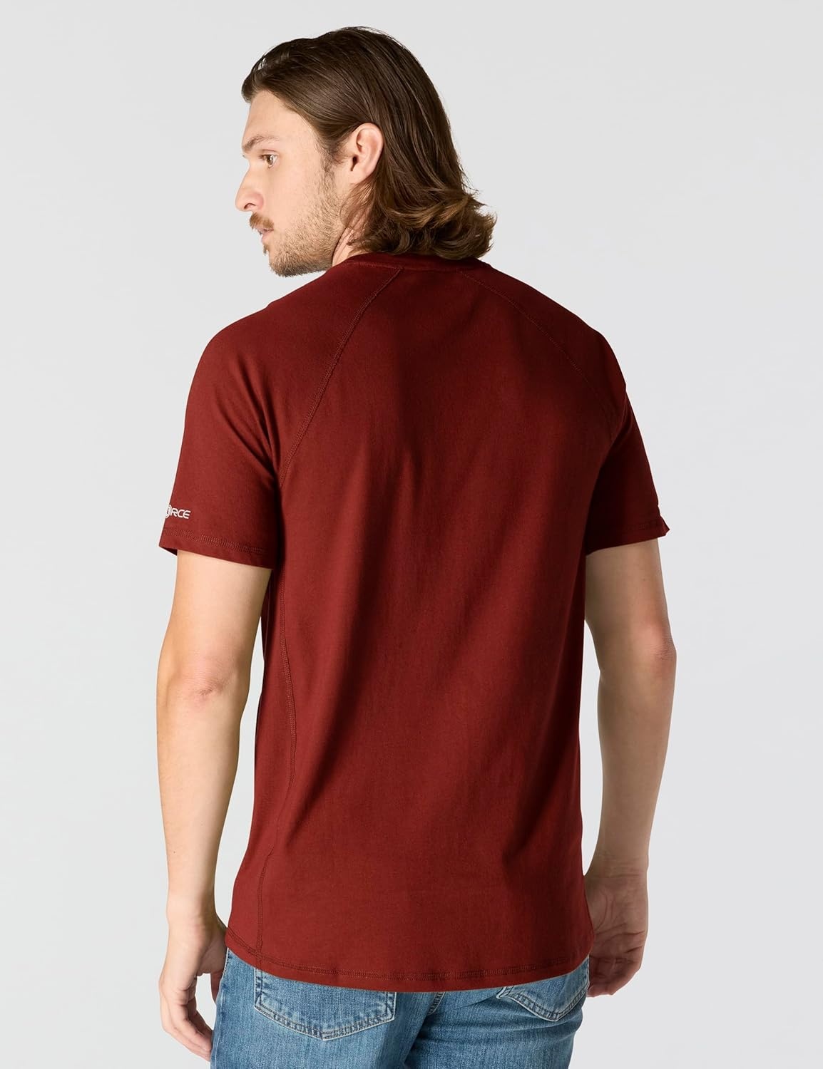 image:imageCarhartt Mens Force Relaxed Fit Midweight ShortSleeve Pocket TShirtDark Spice Red Heather