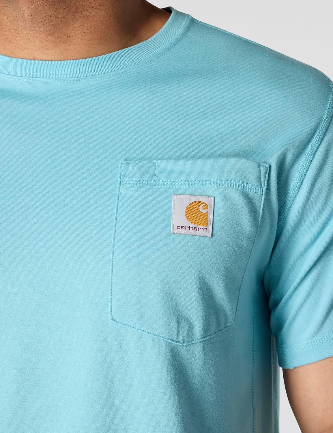 image:imageCarhartt Mens Force Relaxed Fit Midweight ShortSleeve Pocket TShirtDusted Aqua