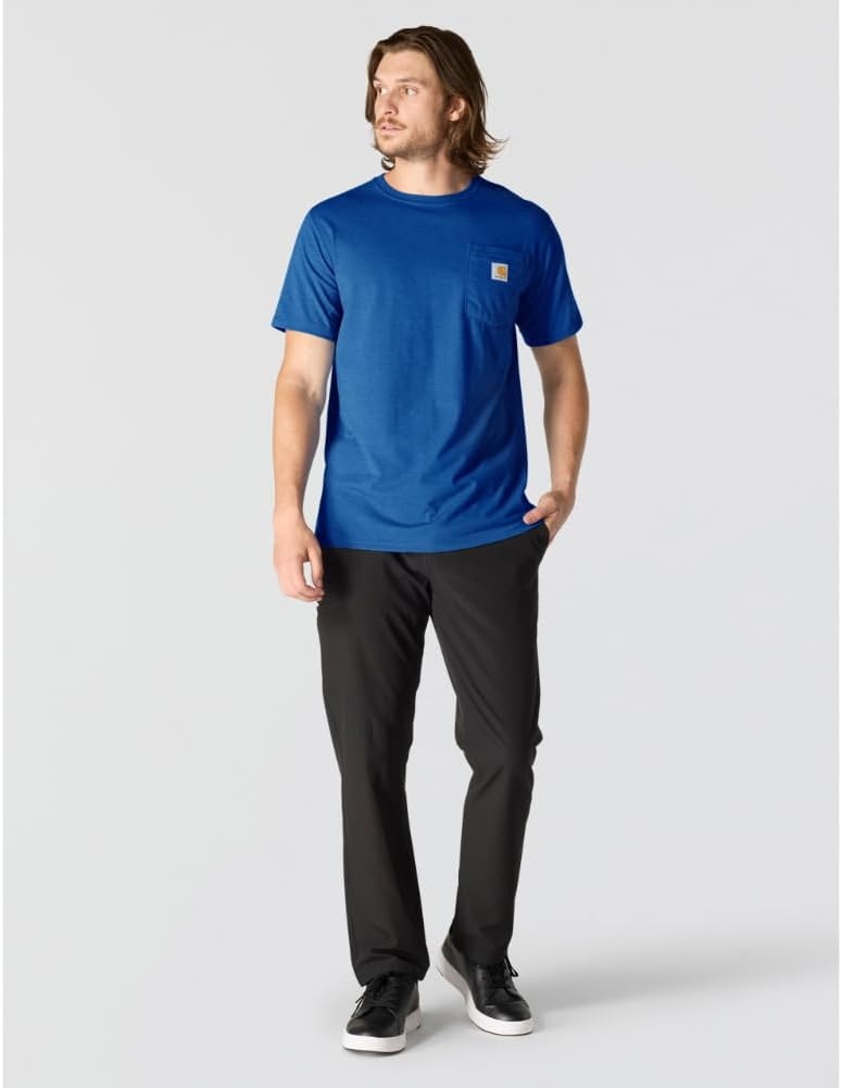 image:imageCarhartt Mens Force Relaxed Fit Midweight ShortSleeve Pocket TShirtElectric Indigo Heather