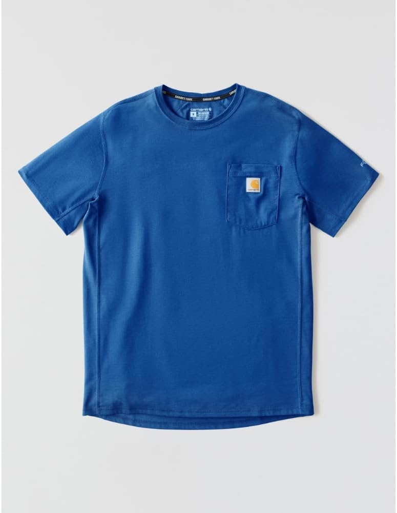 image:imageCarhartt Mens Force Relaxed Fit Midweight ShortSleeve Pocket TShirtElectric Indigo Heather