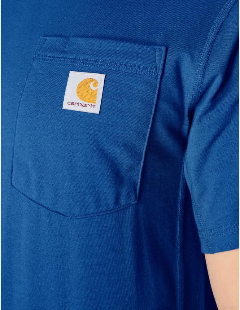 image:imageCarhartt Mens Force Relaxed Fit Midweight ShortSleeve Pocket TShirtElectric Indigo Heather