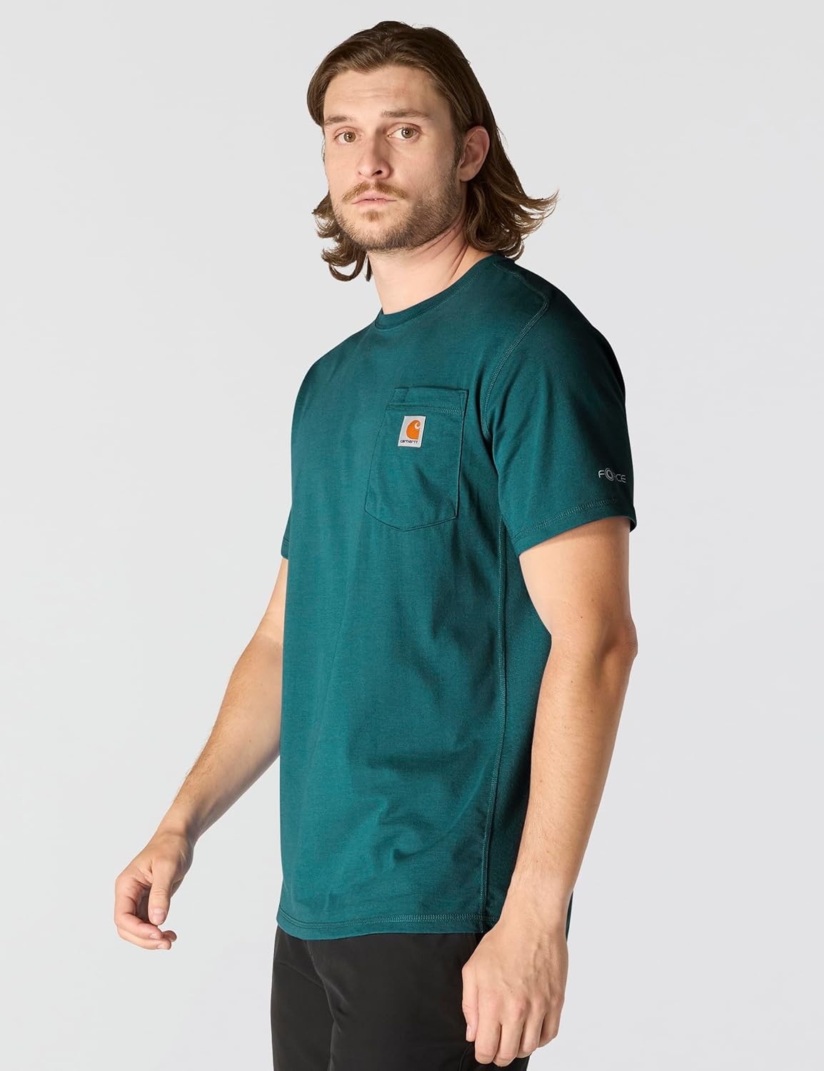image:imageCarhartt Mens Force Relaxed Fit Midweight ShortSleeve Pocket TShirtGreenstone