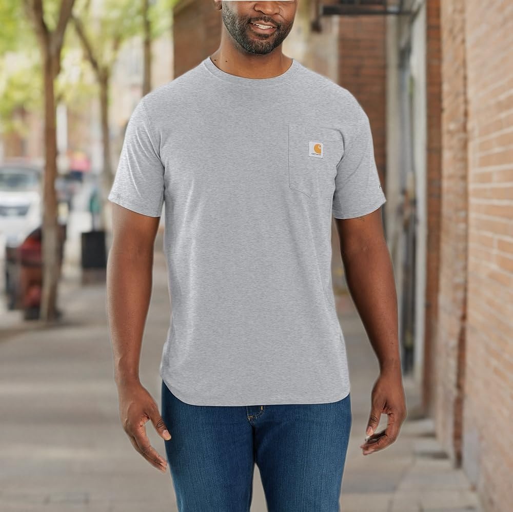 image:imageCarhartt Mens Force Relaxed Fit Midweight ShortSleeve Pocket TShirtHeather Grey