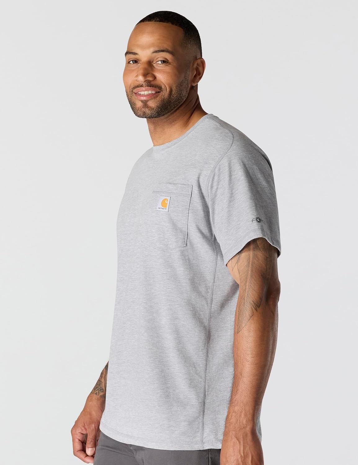 image:imageCarhartt Mens Force Relaxed Fit Midweight ShortSleeve Pocket TShirtHeather Grey