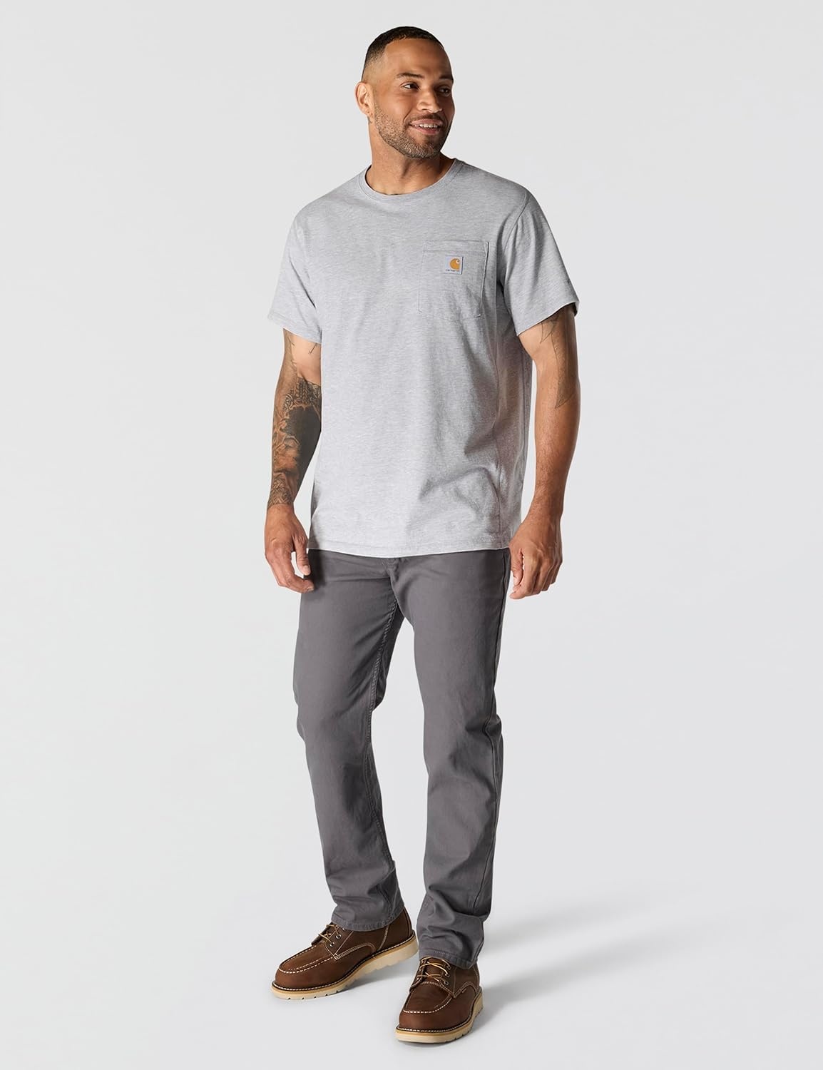 image:imageCarhartt Mens Force Relaxed Fit Midweight ShortSleeve Pocket TShirtHeather Grey