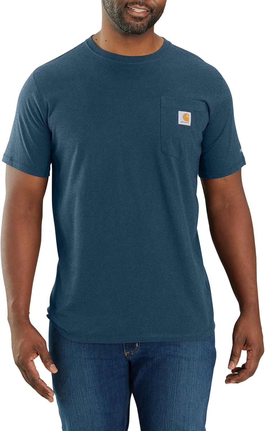 image:imageCarhartt Mens Force Relaxed Fit Midweight ShortSleeve Pocket TShirtLight Huron Heather