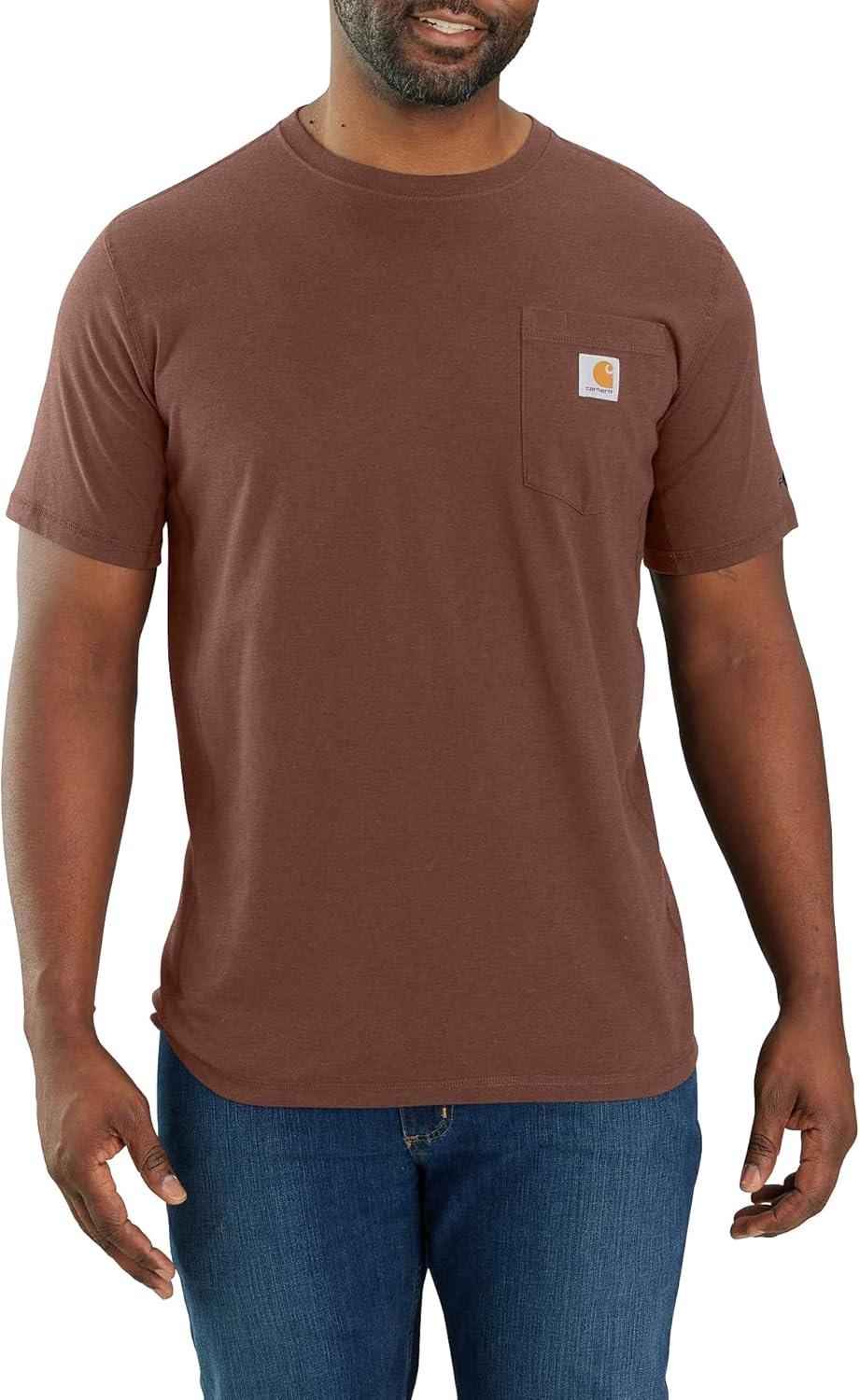 image:imageCarhartt Mens Force Relaxed Fit Midweight ShortSleeve Pocket TShirtMocha Heather