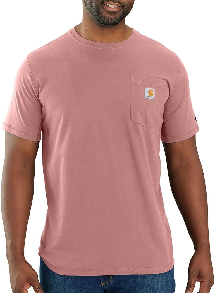 image:imageCarhartt Mens Force Relaxed Fit Midweight ShortSleeve Pocket TShirtRose Tint