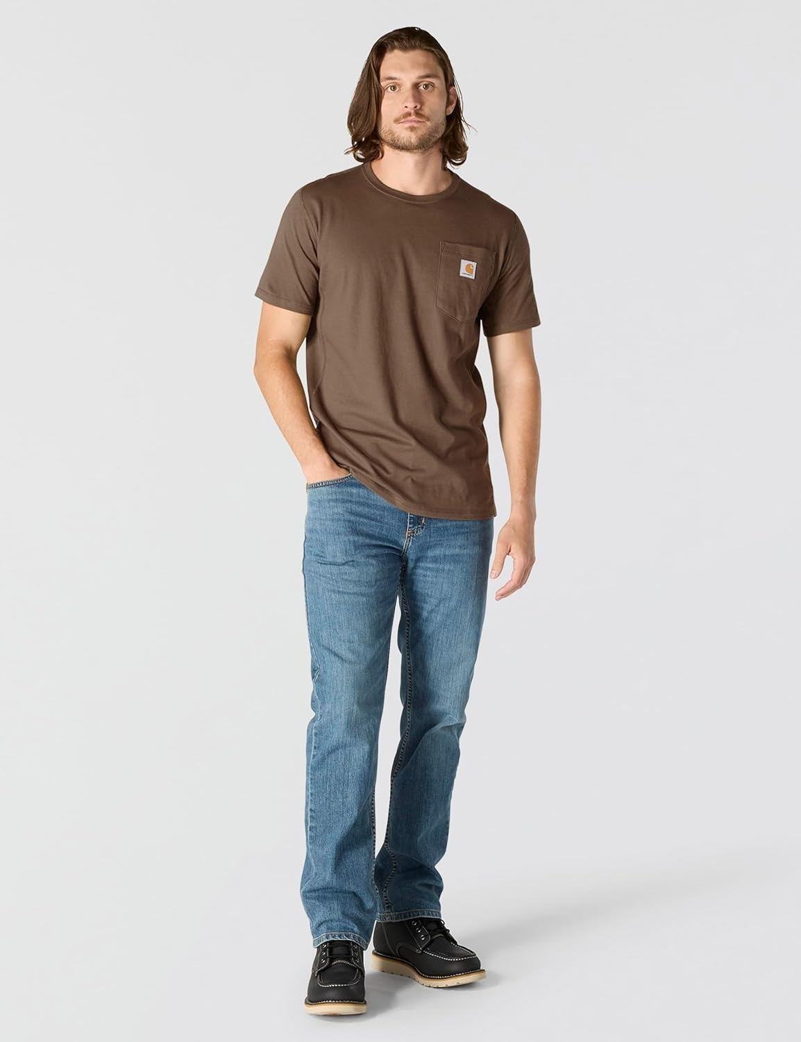 image:imageCarhartt Mens Force Relaxed Fit Midweight ShortSleeve Pocket TShirtSepia