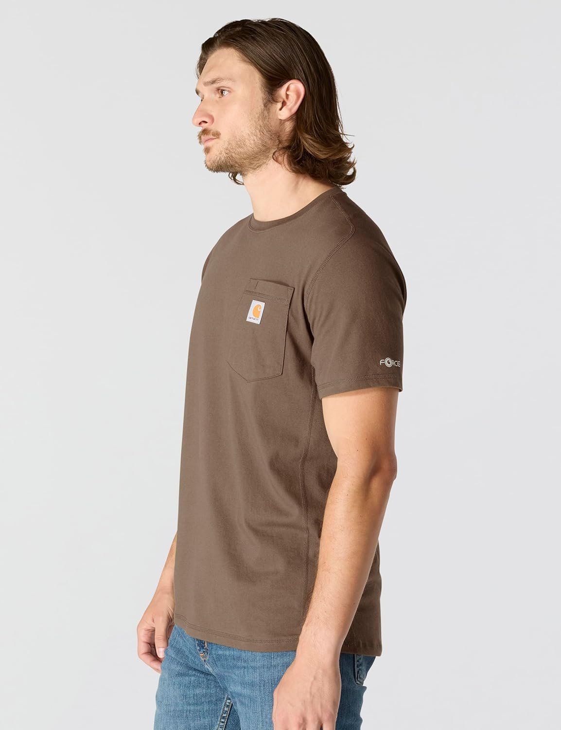 image:imageCarhartt Mens Force Relaxed Fit Midweight ShortSleeve Pocket TShirtSepia