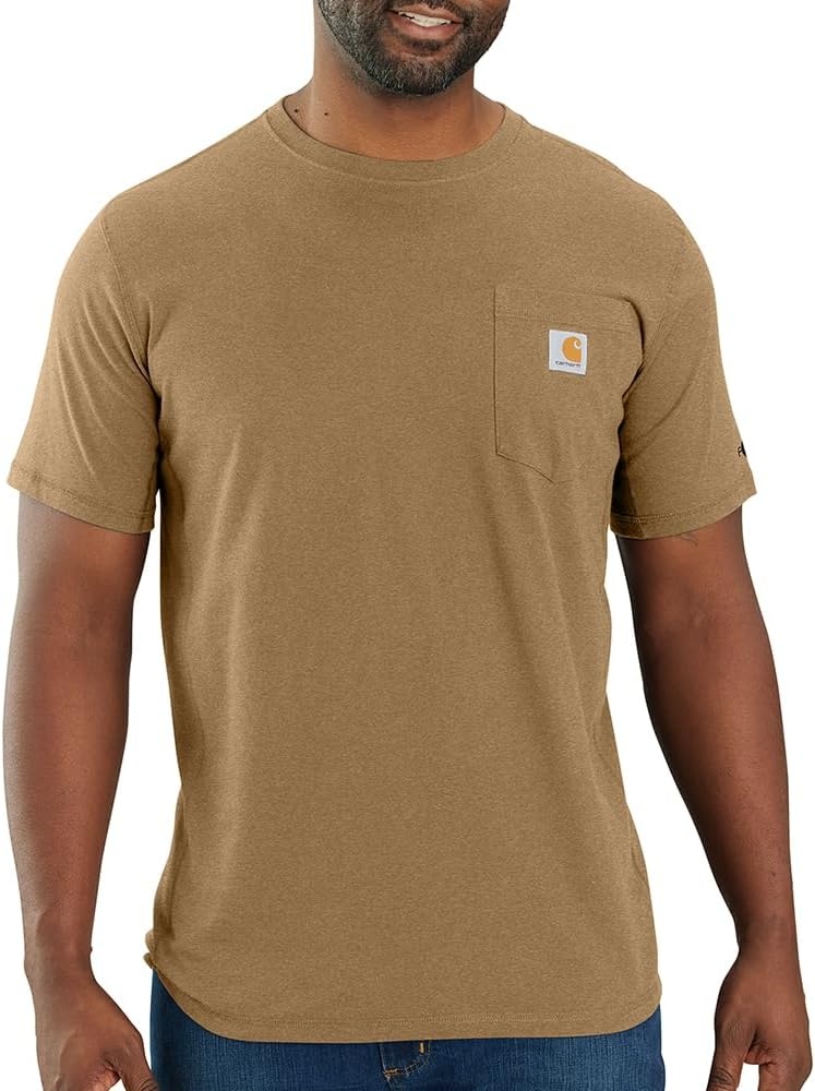image:imageCarhartt Mens Force Relaxed Fit Midweight ShortSleeve Pocket TShirtShaded Beach Heather