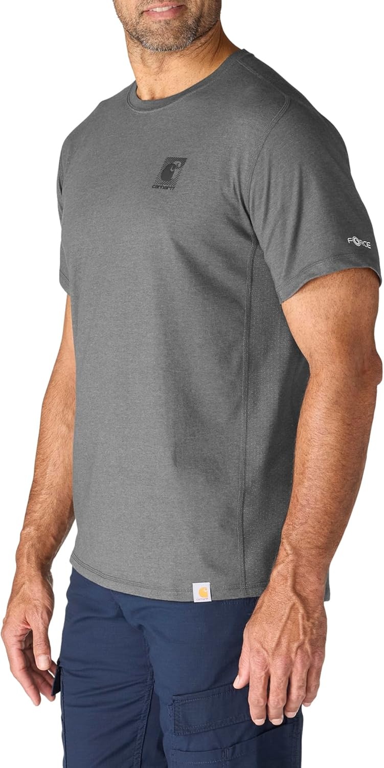 image:imageCarhartt Mens Force Relaxed Logo TShirtCarbon Heather