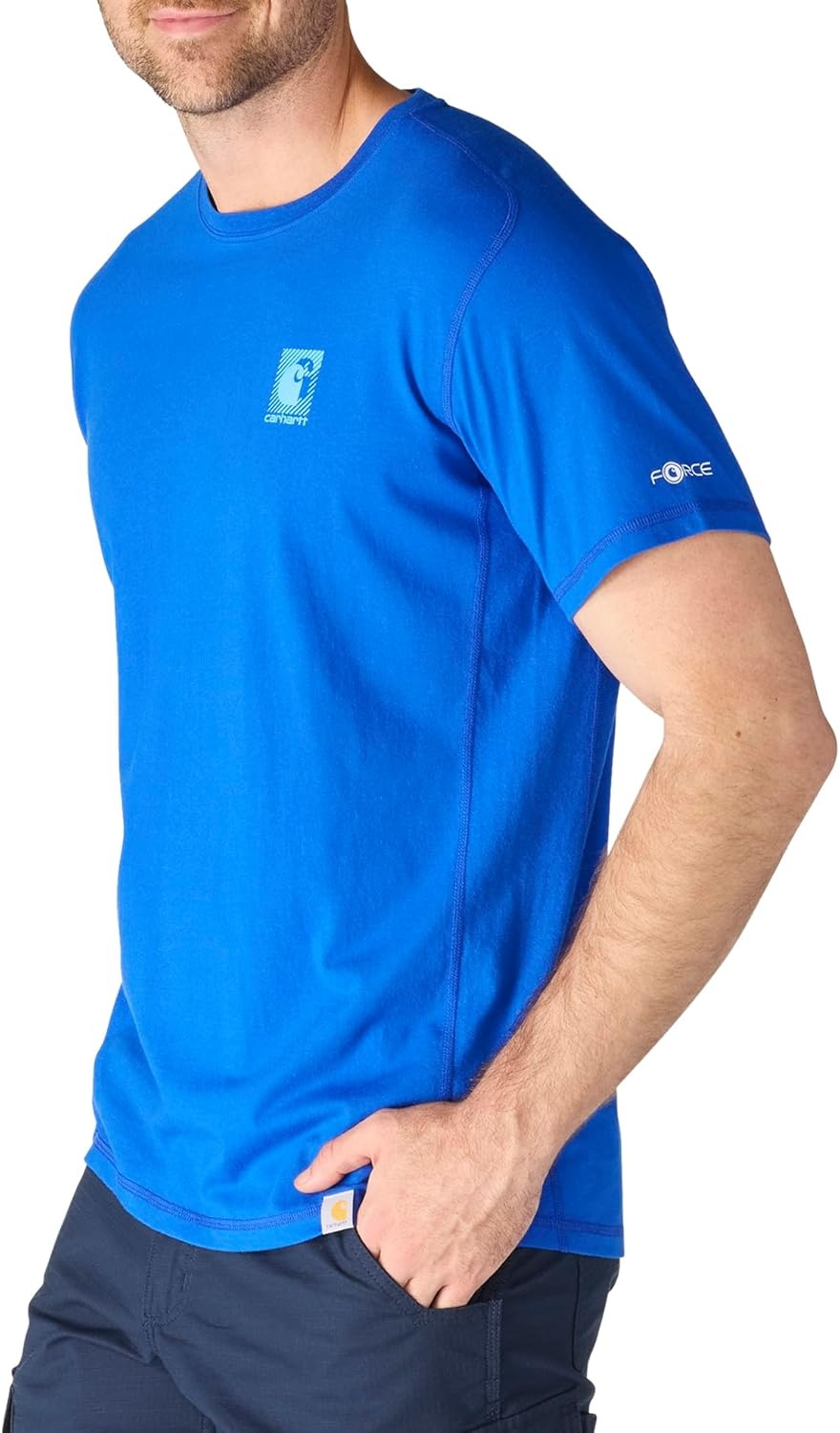 image:imageCarhartt Mens Force Relaxed Logo TShirtElectric Indigo