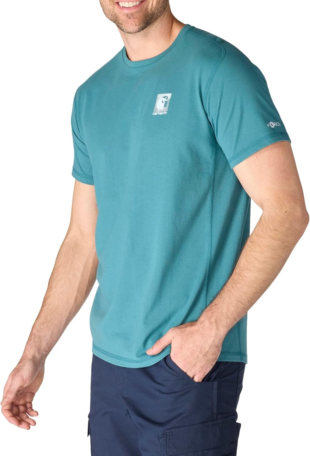 image:imageCarhartt Mens Force Relaxed Logo TShirtTransformative Teal