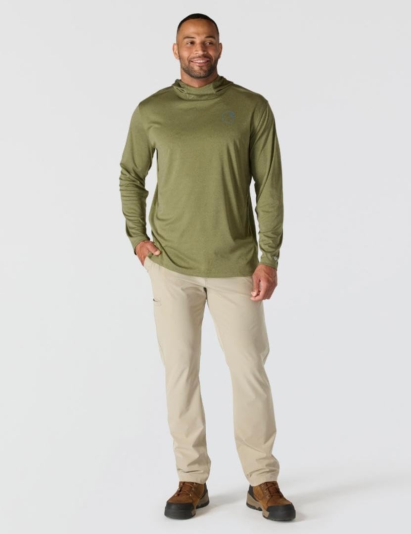 image:imageCarhartt Mens Force Sun Defender Lightweight LongSleeve Hooded Logo Graphic TShirtDark Bronzed Green Heather