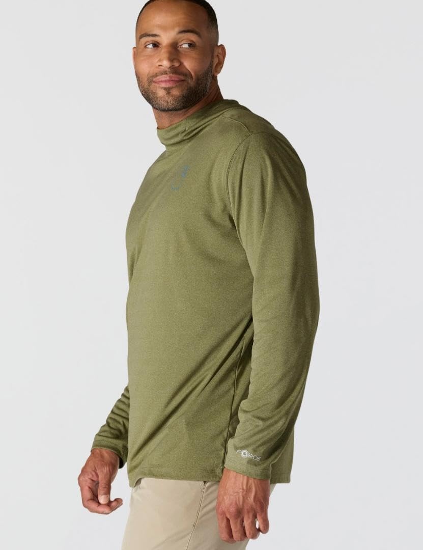 image:imageCarhartt Mens Force Sun Defender Lightweight LongSleeve Hooded Logo Graphic TShirtDark Bronzed Green Heather