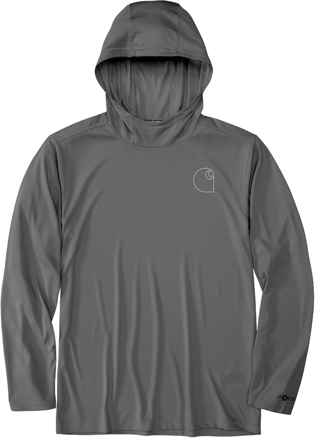 image:imageCarhartt Mens Force Sun Defender Lightweight LongSleeve Hooded Logo Graphic TShirtSteel