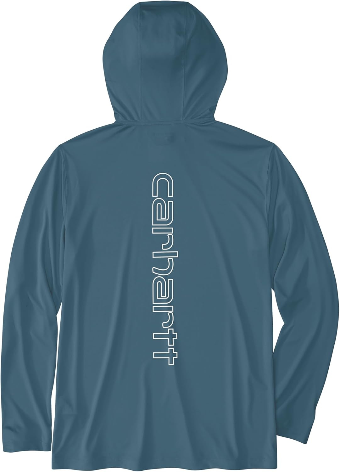 image:imageCarhartt Mens Force Sun Defender Lightweight LongSleeve Hooded Logo Graphic TShirtStorm Blue Heather
