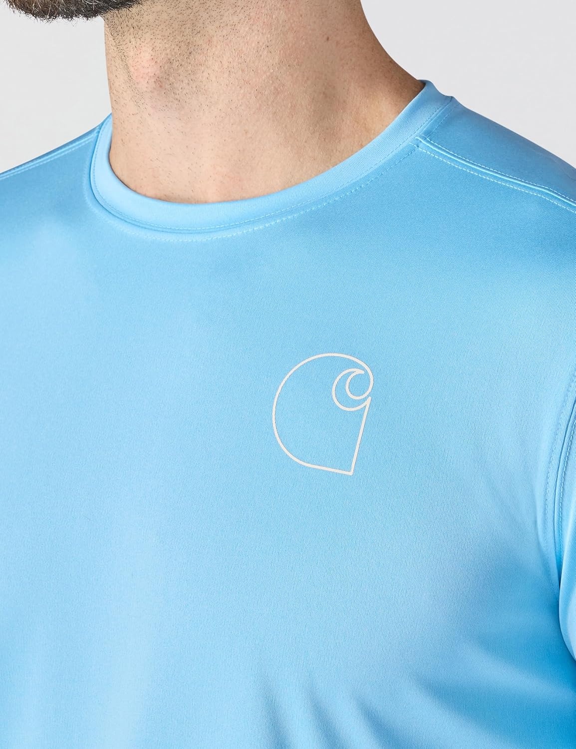 image:imageCarhartt Mens Force Sun Defender Lightweight LongSleeve Logo Graphic TShirtBlue Gleam Heather