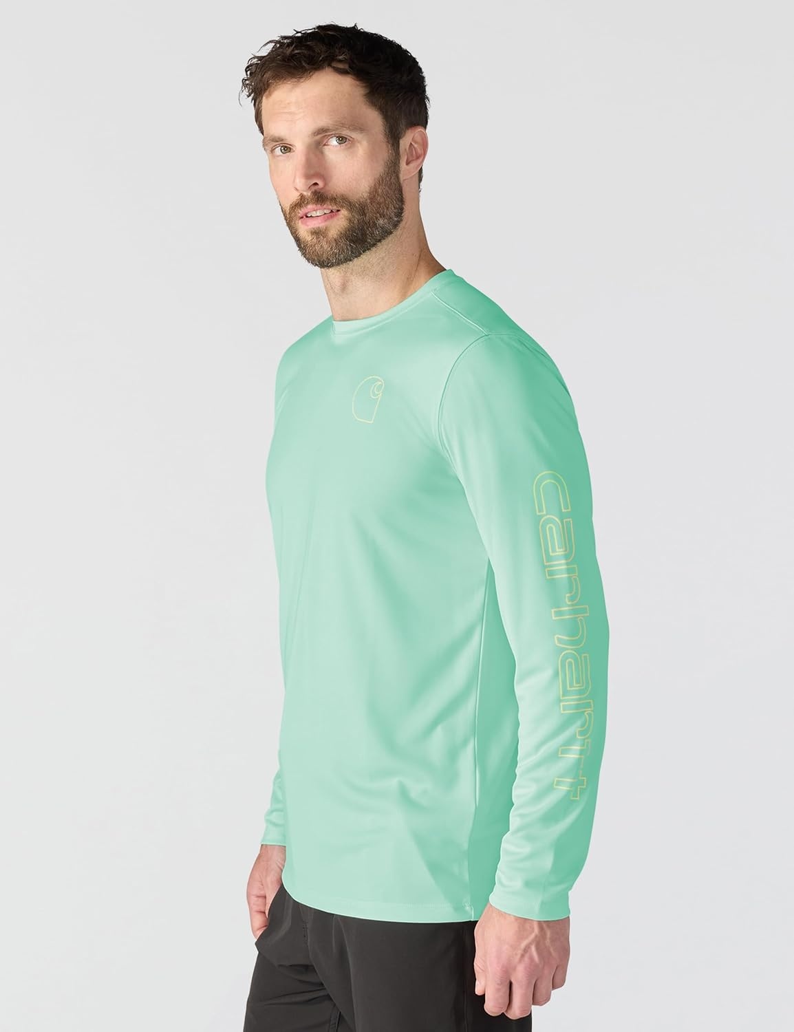 image:imageCarhartt Mens Force Sun Defender Lightweight LongSleeve Logo Graphic TShirtFresh Mint