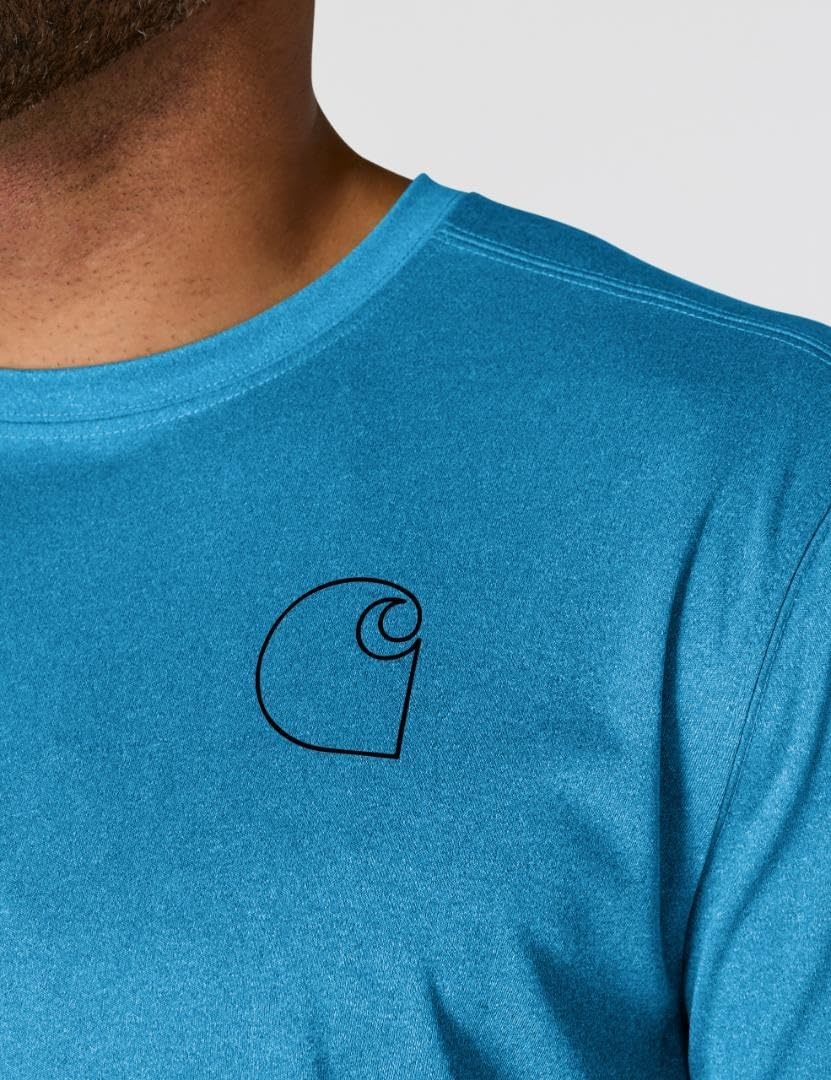 image:imageCarhartt Mens Force Sun Defender Lightweight LongSleeve Logo Graphic TShirtHorizon Blue Heather