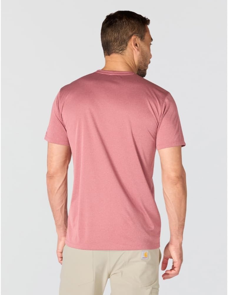 image:imageCarhartt Mens Force Sun Defender Lightweight ShortSleeve Logo Graphic TShirtAmber Terrain Heather