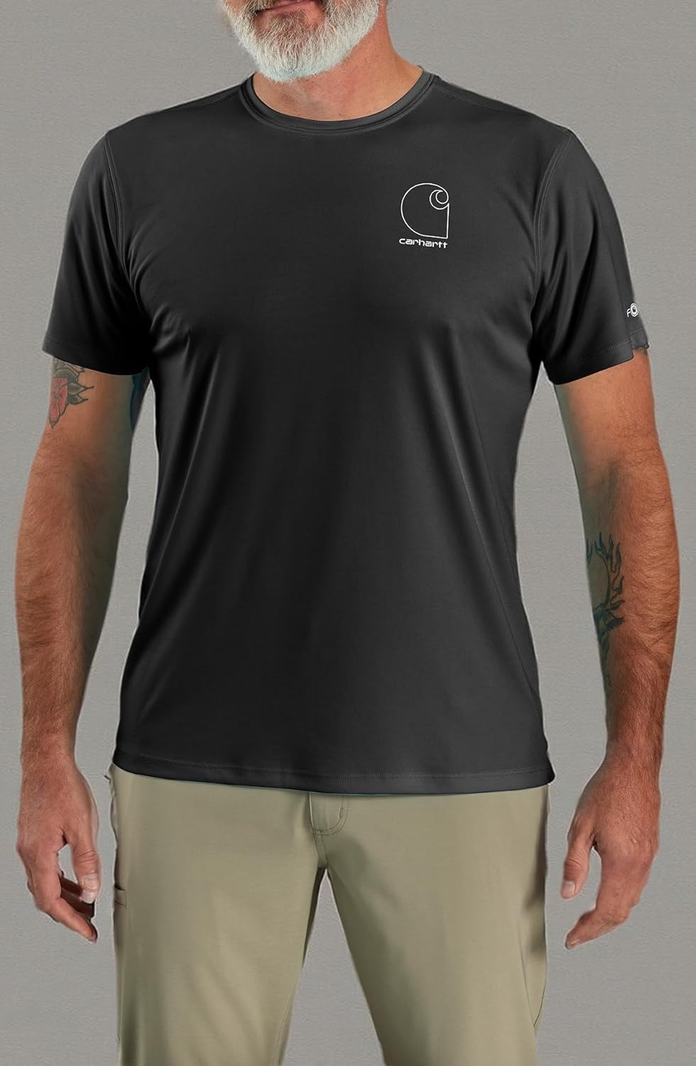 image:imageCarhartt Mens Force Sun Defender Lightweight ShortSleeve Logo Graphic TShirtBlack
