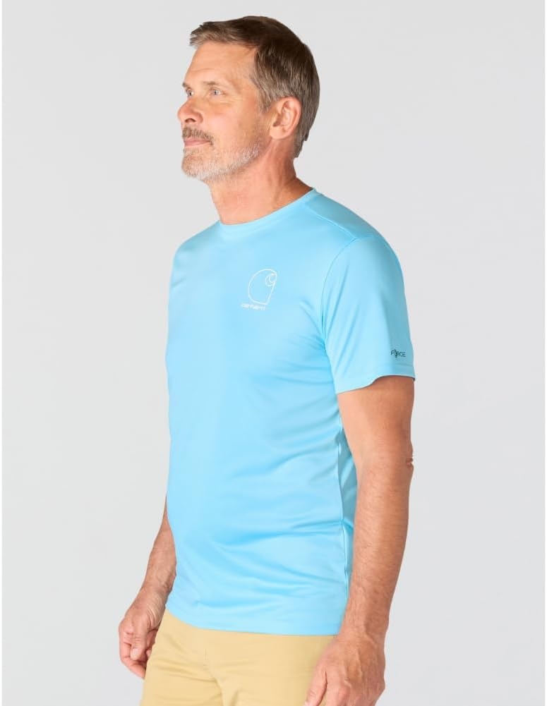 image:imageCarhartt Mens Force Sun Defender Lightweight ShortSleeve Logo Graphic TShirtBlue Gleam Heather