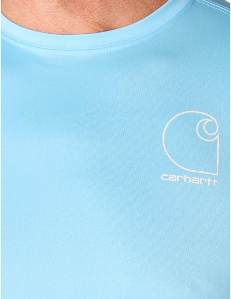 image:imageCarhartt Mens Force Sun Defender Lightweight ShortSleeve Logo Graphic TShirtBlue Gleam Heather
