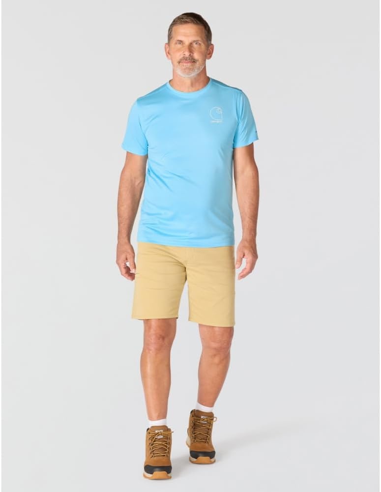 image:imageCarhartt Mens Force Sun Defender Lightweight ShortSleeve Logo Graphic TShirtBlue Gleam Heather
