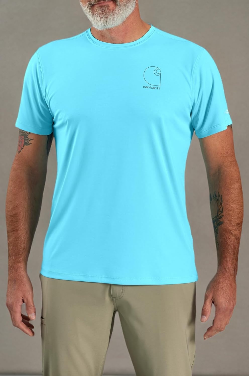 image:imageCarhartt Mens Force Sun Defender Lightweight ShortSleeve Logo Graphic TShirtGulf Blue