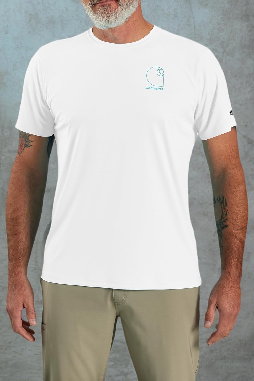 image:imageCarhartt Mens Force Sun Defender Lightweight ShortSleeve Logo Graphic TShirtWhite