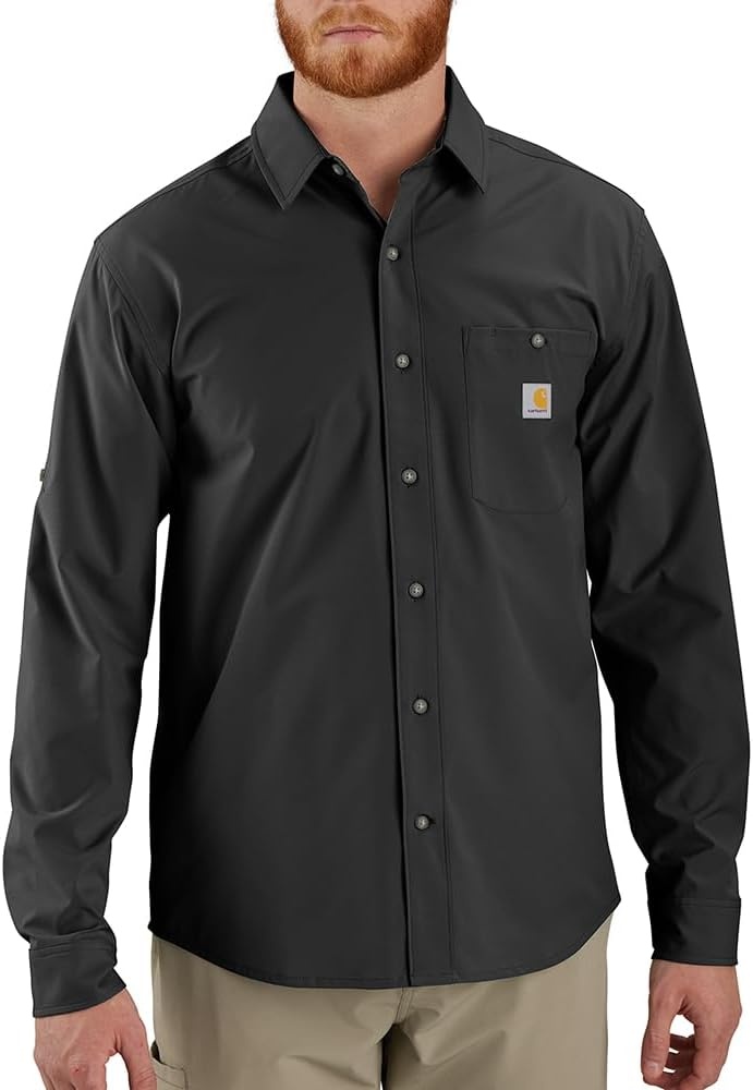 image:imageCarhartt Mens Force Sun Defender Relaxed Fit Lightweight LongSleeve ShirtBlack