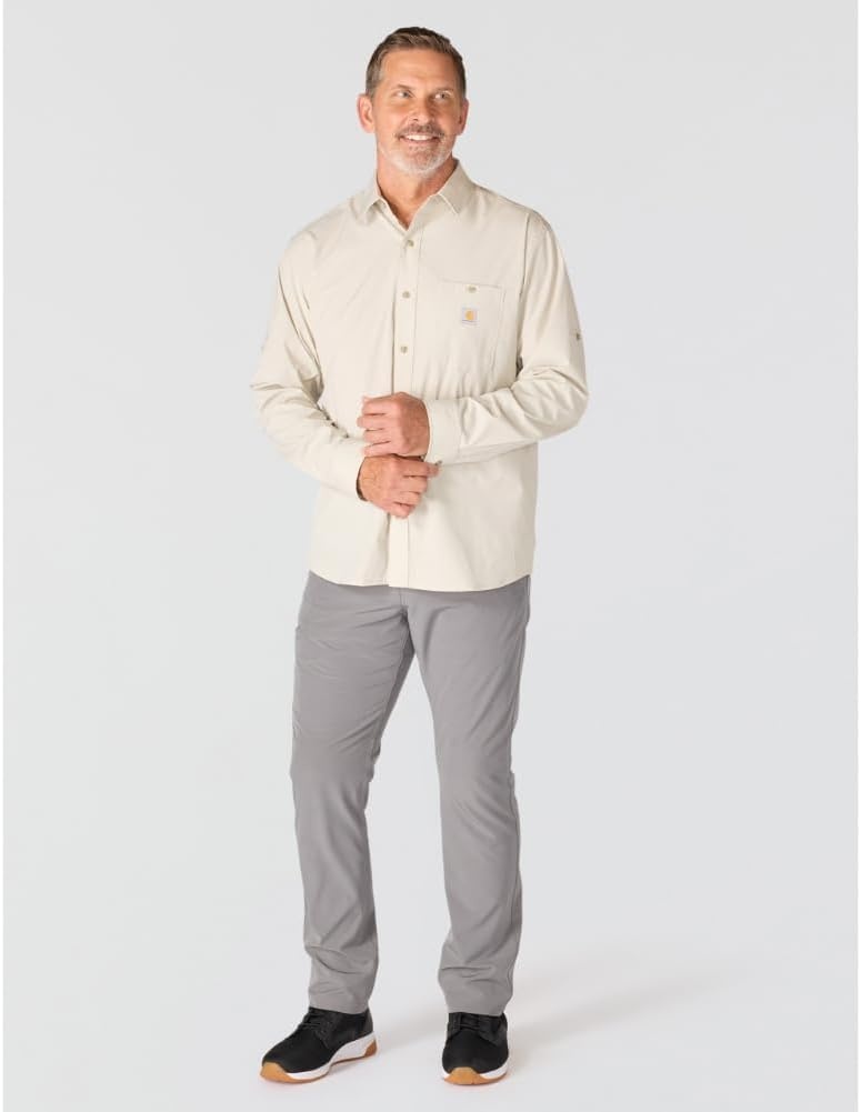 image:imageCarhartt Mens Force Sun Defender Relaxed Fit Lightweight LongSleeve ShirtCobblestone