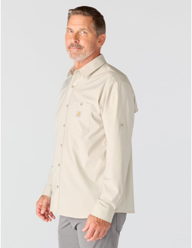 image:imageCarhartt Mens Force Sun Defender Relaxed Fit Lightweight LongSleeve ShirtCobblestone