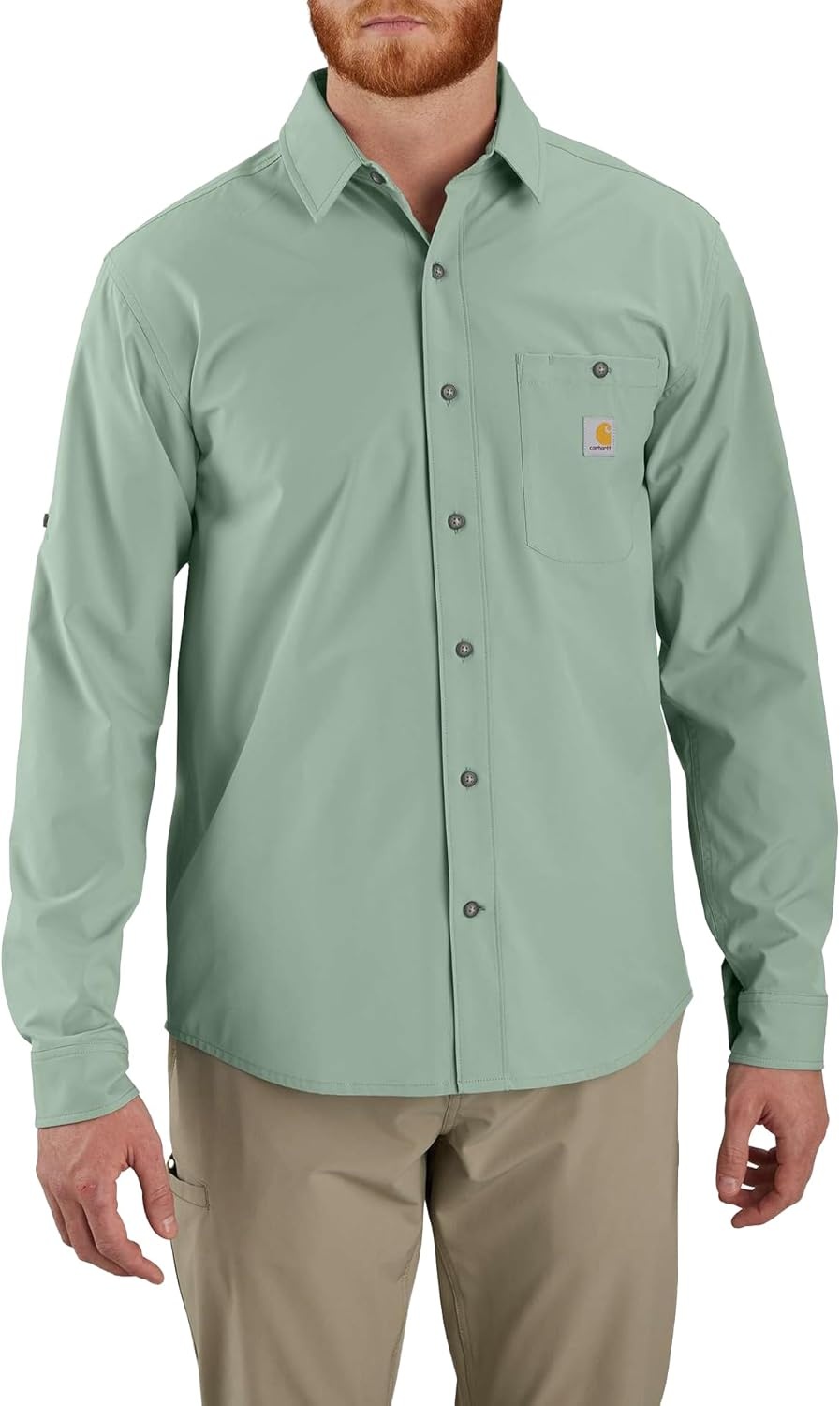 image:imageCarhartt Mens Force Sun Defender Relaxed Fit Lightweight LongSleeve ShirtPatina