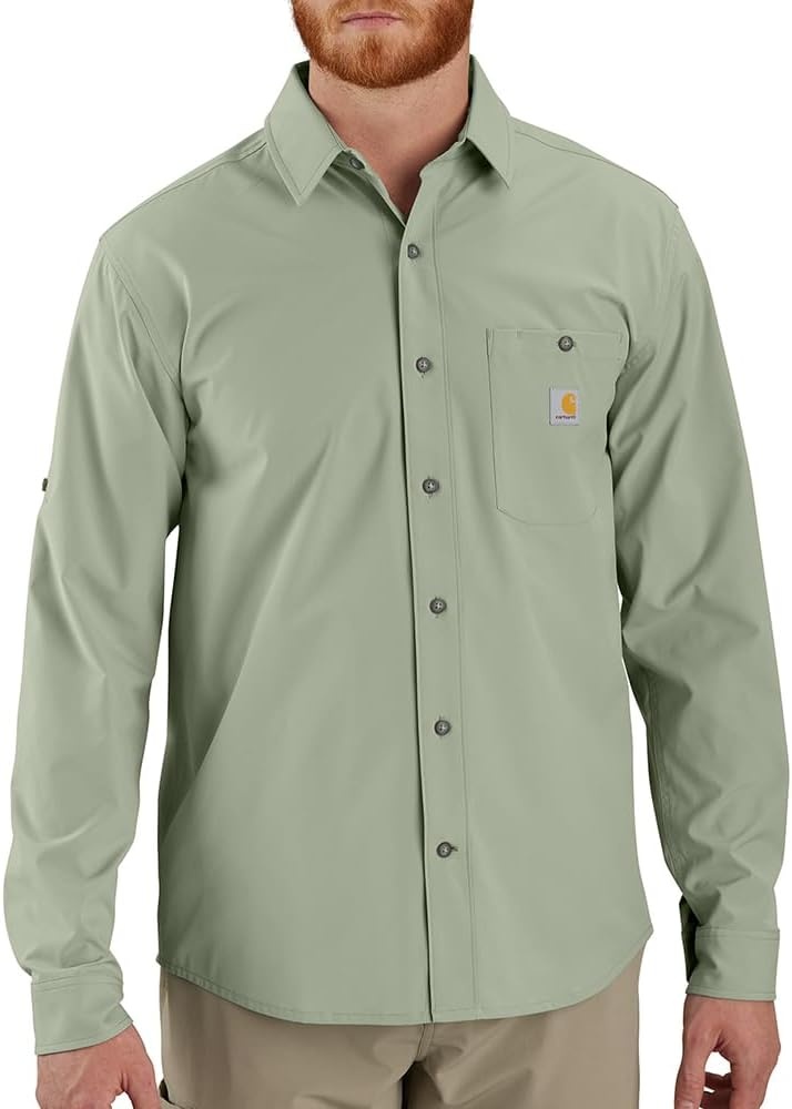 image:imageCarhartt Mens Force Sun Defender Relaxed Fit Lightweight LongSleeve ShirtSage