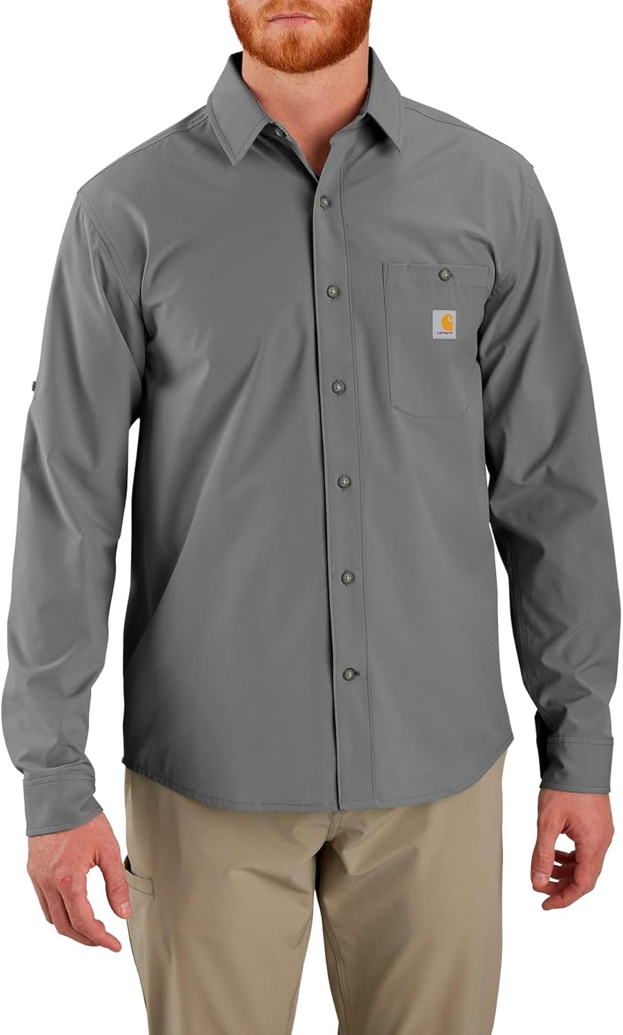 image:imageCarhartt Mens Force Sun Defender Relaxed Fit Lightweight LongSleeve ShirtSteel